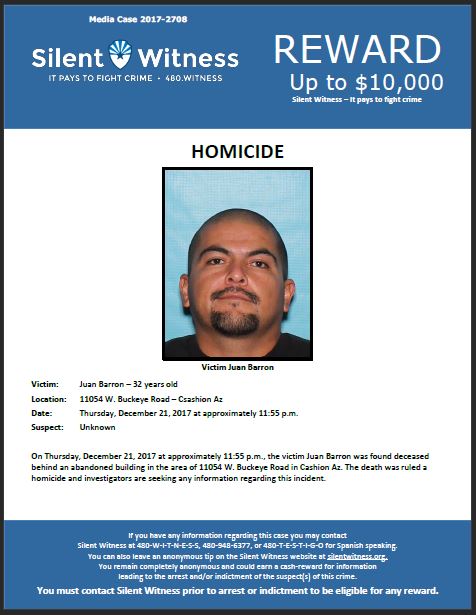 Juan Barron / 11054 West Buckeye Road, Cashion, AZ (MCSO jurisdiction ...