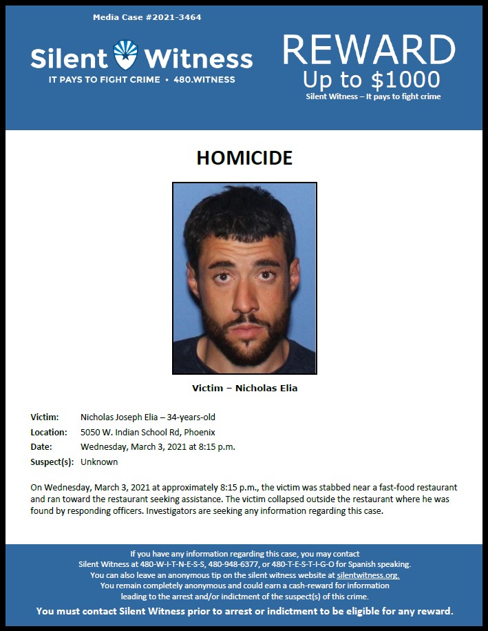 Homicide / Nicholas Elia / 5050 W. Indian School Rd