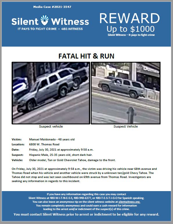 Fatal Hit and Run / Manuel Maldonado / 6800 W. Thomas Road