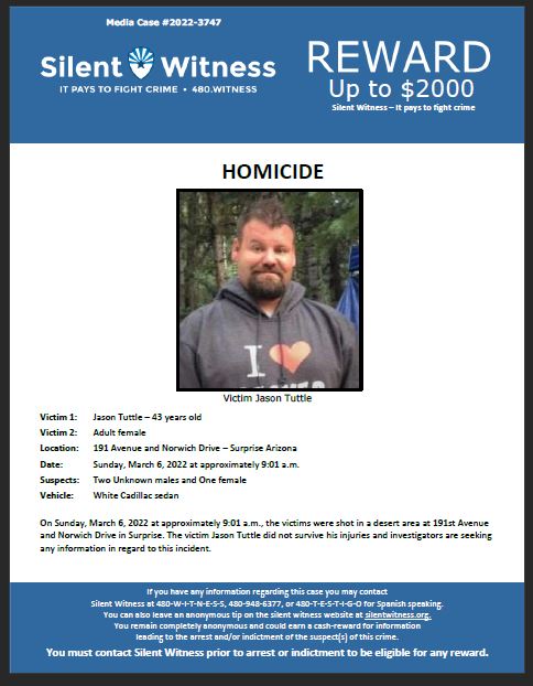 Homicide / Jason Tuttle / 191st Avenue and Norwich Drive – Surprise Arizona