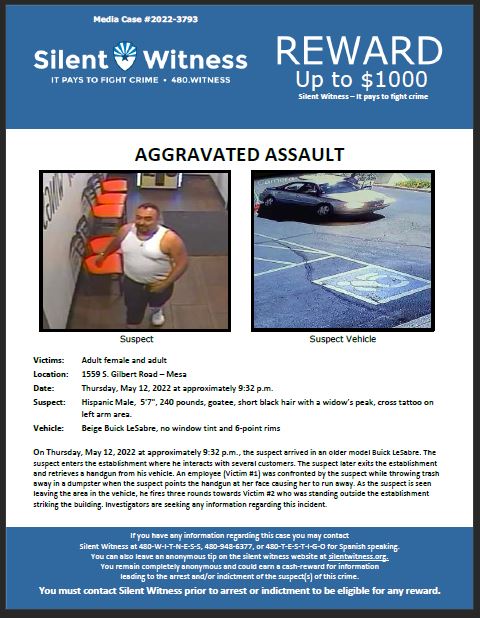 Aggravated Assault / 2 adult victims / 1559 S. Gilbert Road