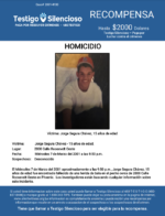 HOMICIDIO / Jorge Segura Chávez – 15 años de edad. / 2800 Calle Roosevelt Oeste