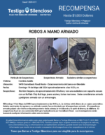 ROBOS A MANO ARMADO / Hombre Adulto / 9490 Camelback Road Oeste – Estacionamiento del banco en Glendale