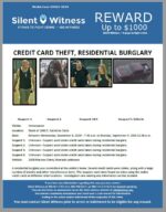 CREDIT CARD THEFT, RESIDENTIAL BURGLARY / Homeowner / Block of 1600 E. Gardenia Circle