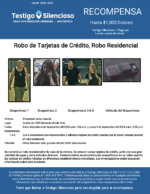 Robo de Tarjetas de Crédito, Robo Residencial / Propietario de la vivienda / Cuadra de 1600 Gardenia Circulo Este