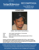 HOMICIDIO / Javier (“Andres”) Espinoza-Ramos / Cerca de 9200 Calle 11 Norte