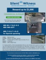 Commercial Burglary / Business owner / 3400 W. Union Hills – Business