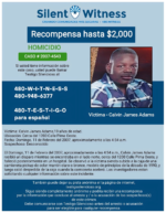 HOMICIDIO / Calvin James Adams / Cerca del 1200 Calle Pima Oeste